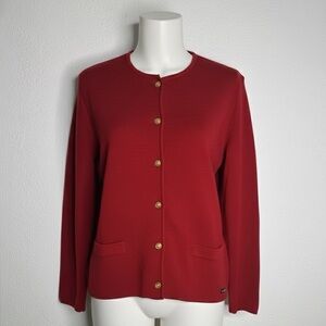 Pure wool Saint James Red Knit with Gold Button